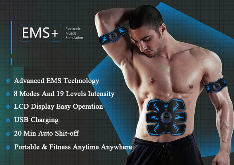 Tonificador Muscular Elétrico Abdominal EMS Inteligente – Fitness Abdominal e Emagrecimento em Casa!